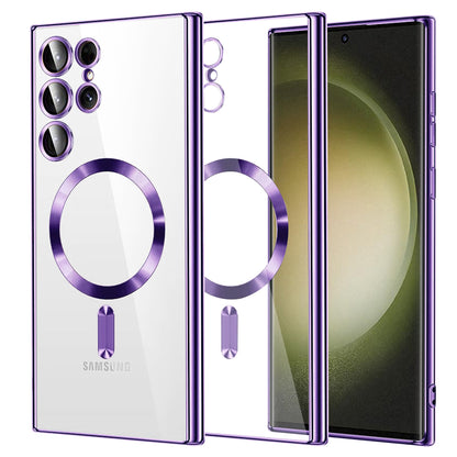 MagSafe-deksel for Samsung Galaxy S23 Ultra S918, Techsuit, Luxury Crystal, Lys lilla