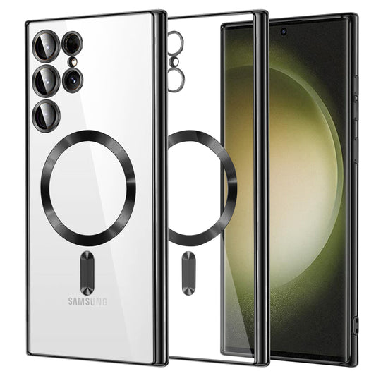 MagSafe-deksel for Samsung Galaxy S23 Ultra S918, Techsuit, Luxury Crystal, Svart
