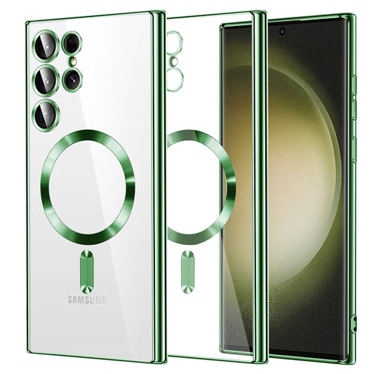 MagSafe-deksel for Samsung Galaxy S23 Ultra S918, Techsuit, Luxury Crystal, Lys grønn