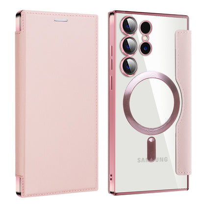 MagSafe-deksel for Samsung Galaxy S23 Ultra S918, Techsuit, SmartMag Book, Rosa