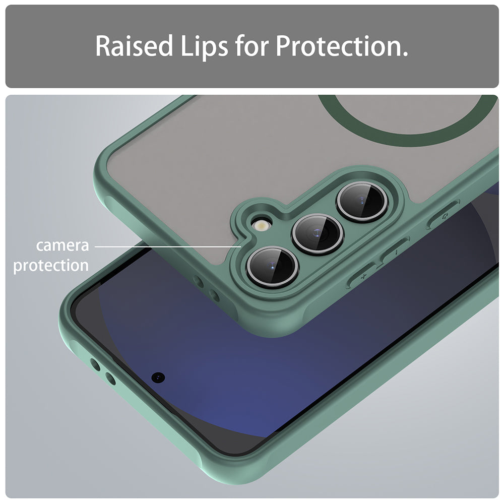 MagSafe-deksel for Samsung Galaxy S24 FE S721, Techsuit, HaloFrost II, Grønn