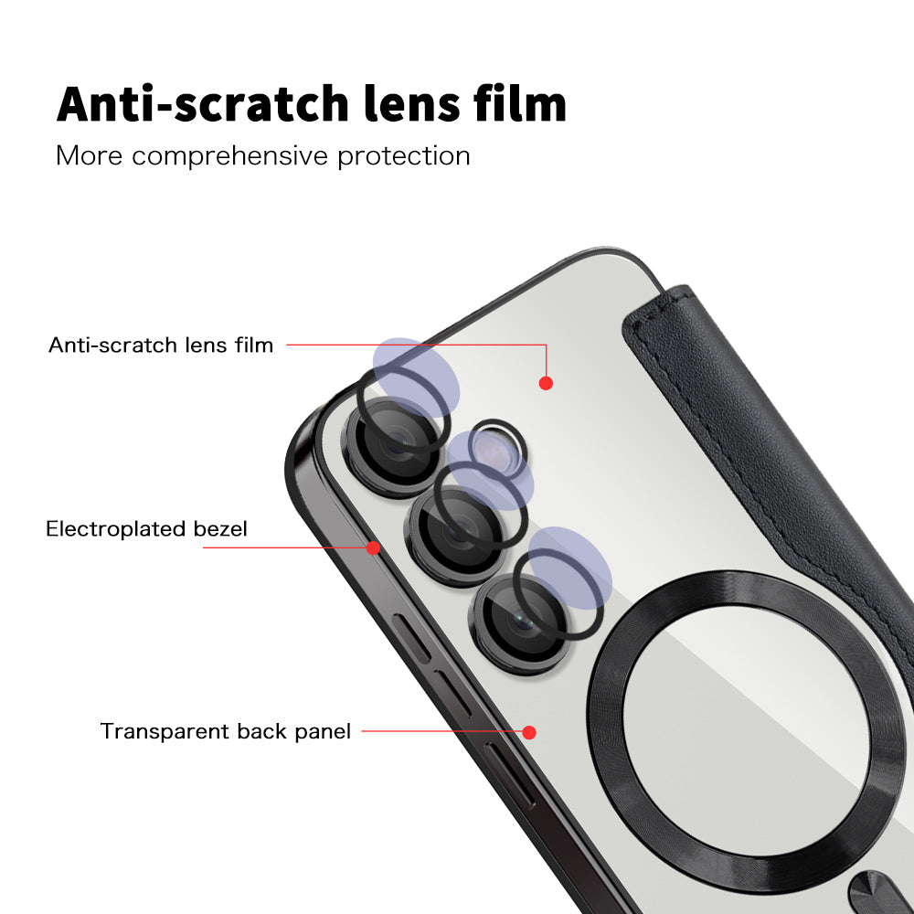 MagSafe-deksel for Samsung Galaxy S24 FE S721, Techsuit, SmartMag Book, Svart