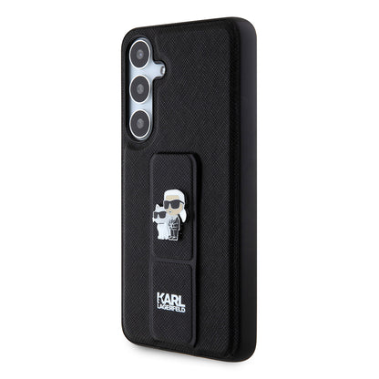 MagSafe-deksel for Samsung Galaxy S24+ S926, Karl Lagerfeld, Saffiano Gripstand Karl & Choupette, Svart