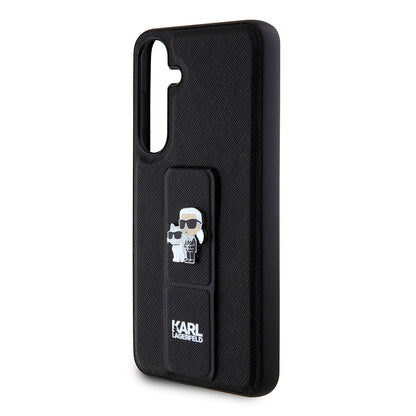 MagSafe-deksel for Samsung Galaxy S24+ S926, Karl Lagerfeld, Saffiano Gripstand Karl & Choupette, Svart