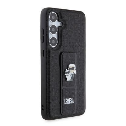 MagSafe-deksel for Samsung Galaxy S24+ S926, Karl Lagerfeld, Saffiano Gripstand Karl & Choupette, Svart