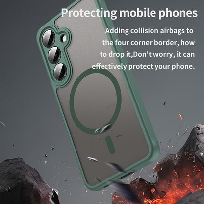 MagSafe-deksel for Samsung Galaxy S24+ S926, Techsuit, HaloFrost II, Grønn