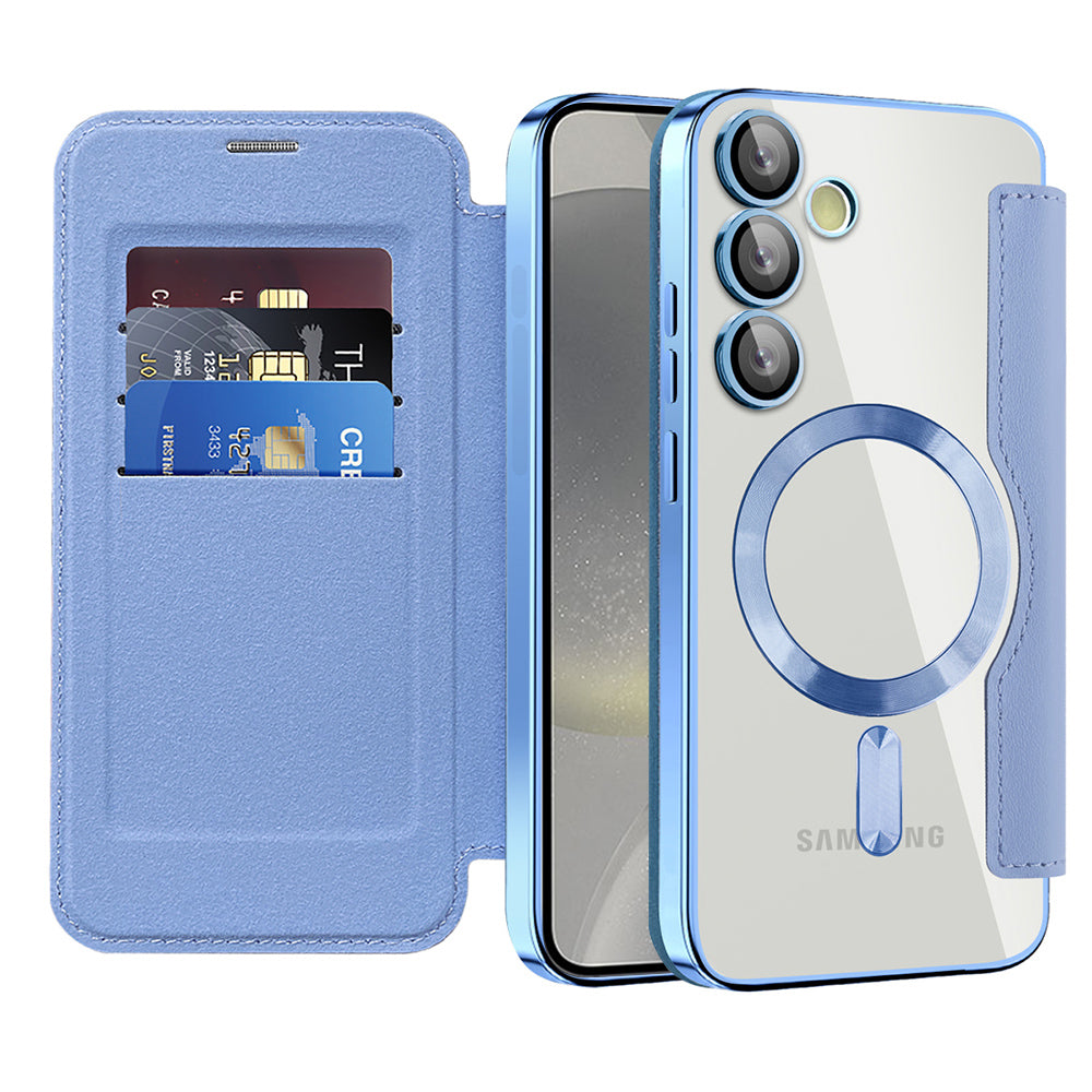 MagSafe-deksel for Samsung Galaxy S24+ S926, Techsuit, SmartMag Book, Blå