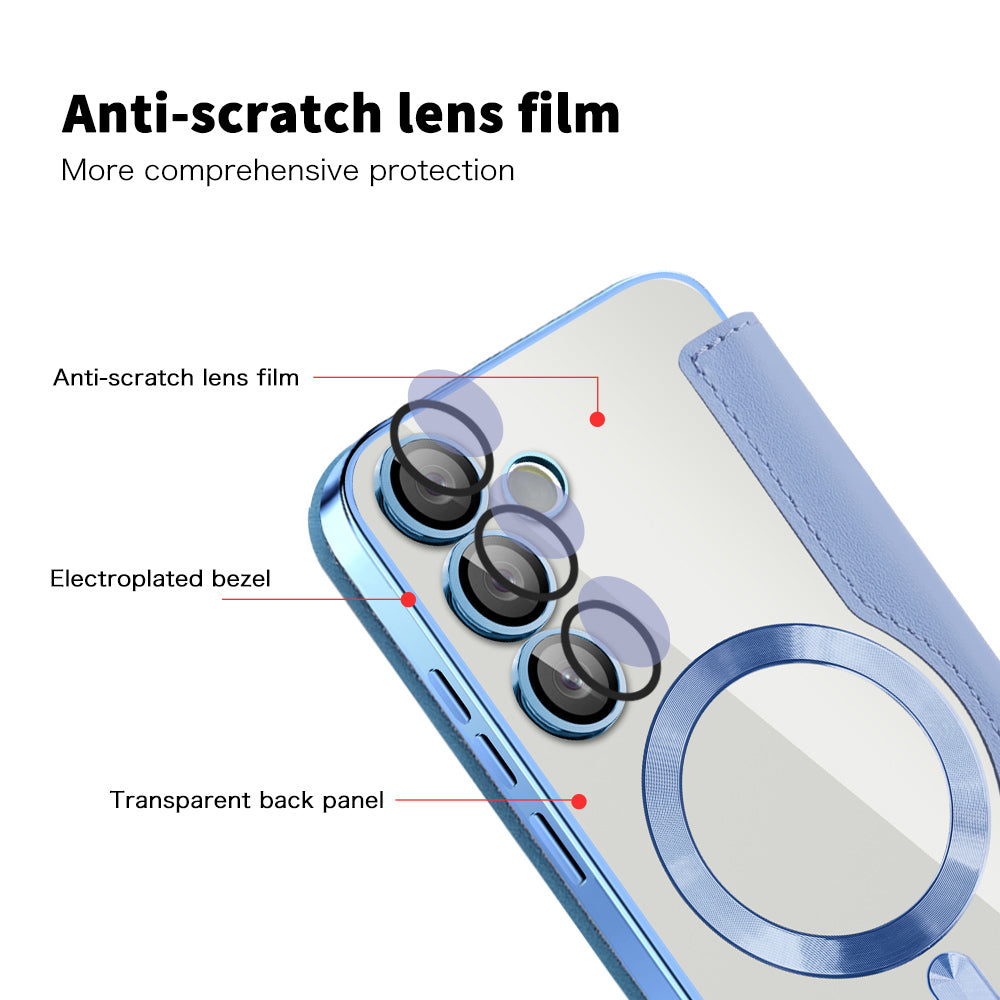 MagSafe-deksel for Samsung Galaxy S24+ S926, Techsuit, SmartMag Book, Blå
