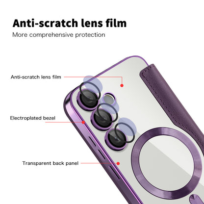 MagSafe-deksel for Samsung Galaxy S24+ S926, Techsuit, SmartMag Book, Lilla