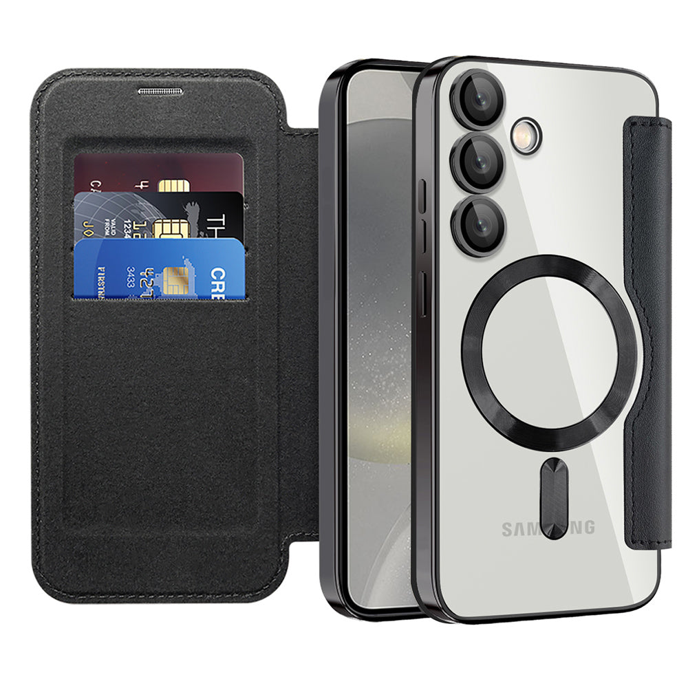 MagSafe-deksel for Samsung Galaxy S24+ S926, Techsuit, SmartMag Book, svart