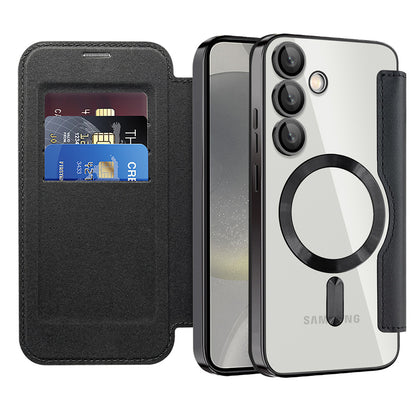 MagSafe-deksel for Samsung Galaxy S24+ S926, Techsuit, SmartMag Book, svart