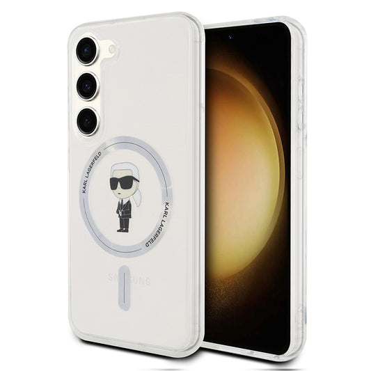 MagSafe-deksel for Samsung Galaxy S24 S921, Karl Lagerfeld, IML Ikonik Karl, Gjennomsiktig