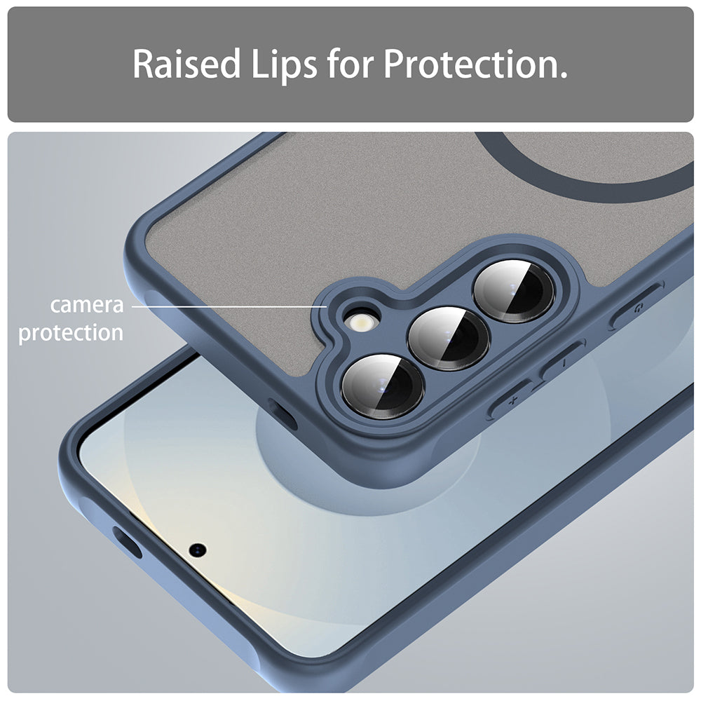 MagSafe-deksel for Samsung Galaxy S24 S921, Techsuit, HaloFrost II, Marineblå