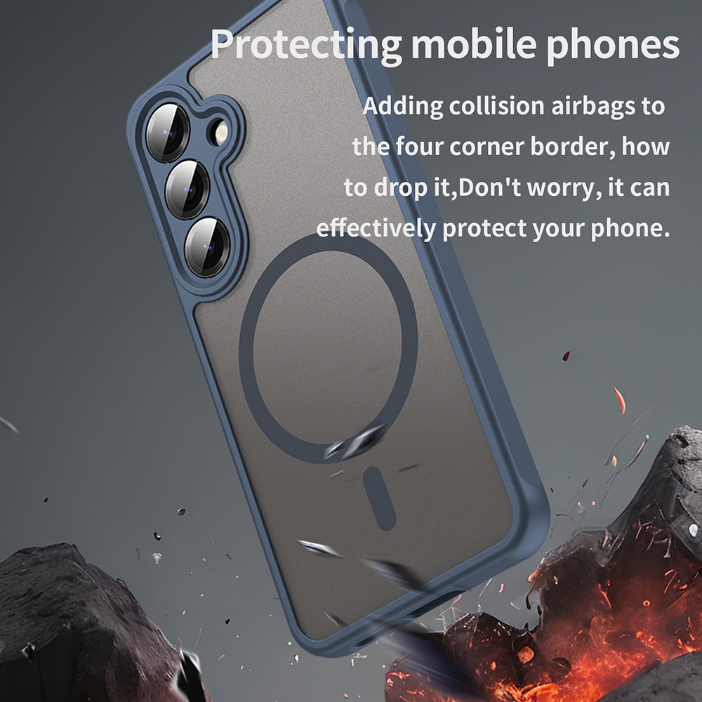 MagSafe-deksel for Samsung Galaxy S24 S921, Techsuit, HaloFrost II, Marineblå