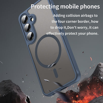 MagSafe-deksel for Samsung Galaxy S24 S921, Techsuit, HaloFrost II, Marineblå
