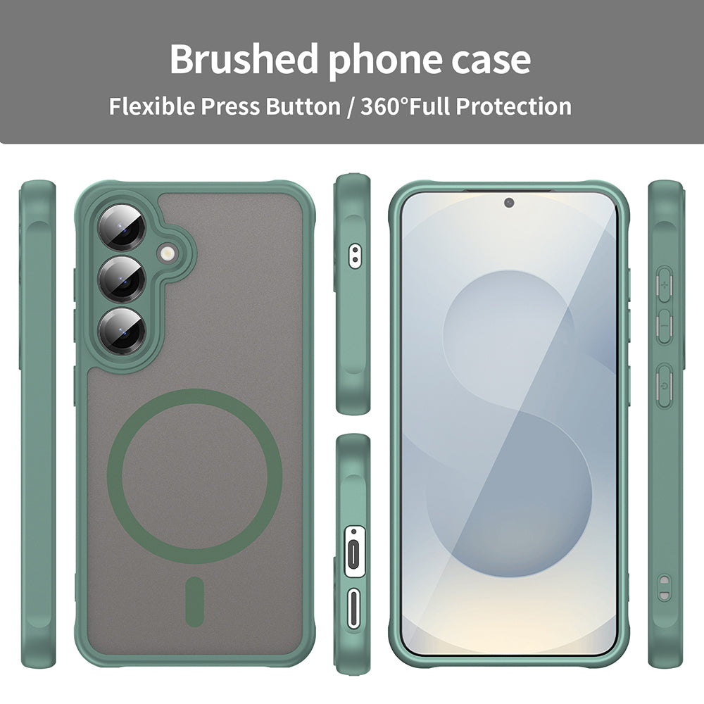 MagSafe-deksel for Samsung Galaxy S24 S921, Techsuit, HaloFrost II, Grønn