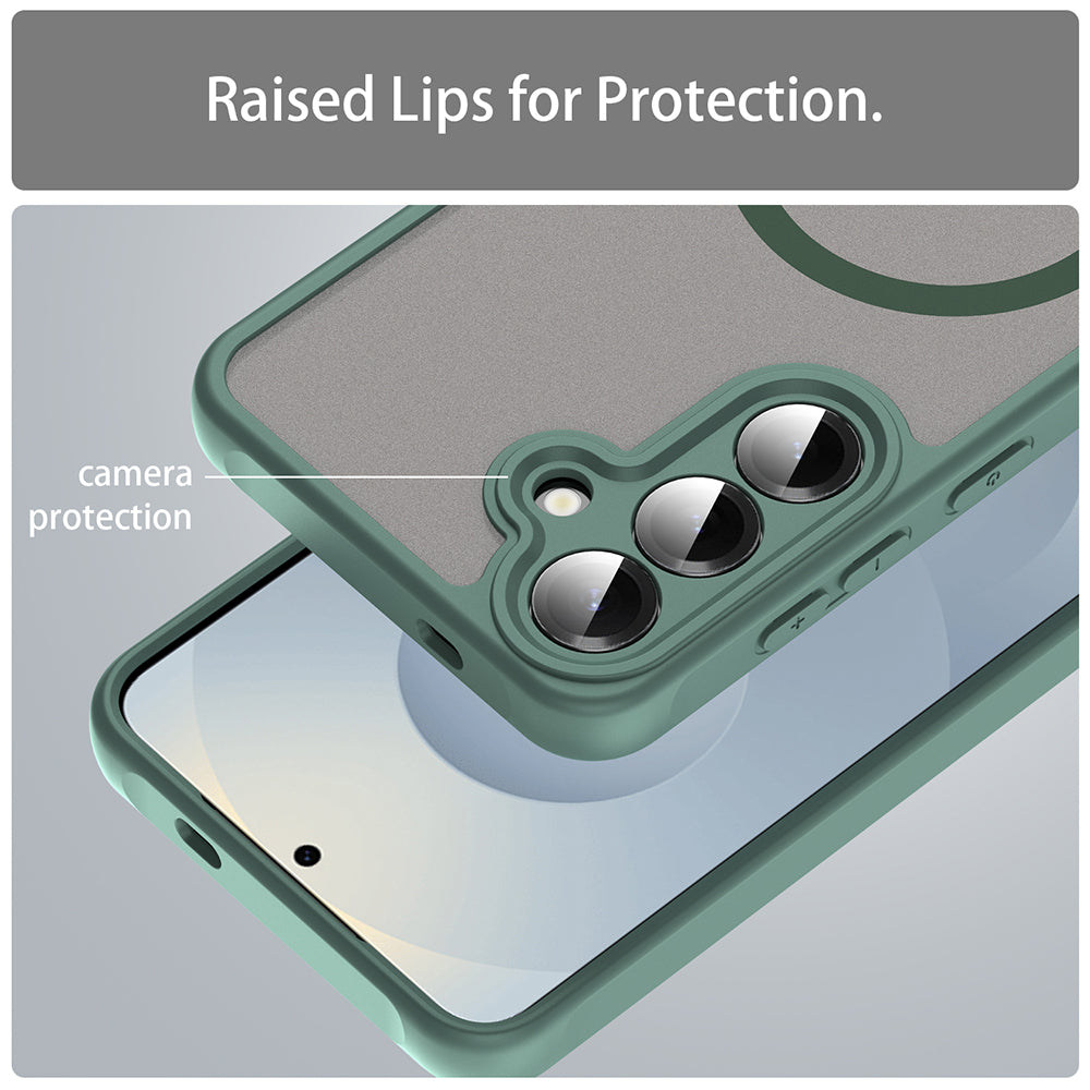 MagSafe-deksel for Samsung Galaxy S24 S921, Techsuit, HaloFrost II, Grønn