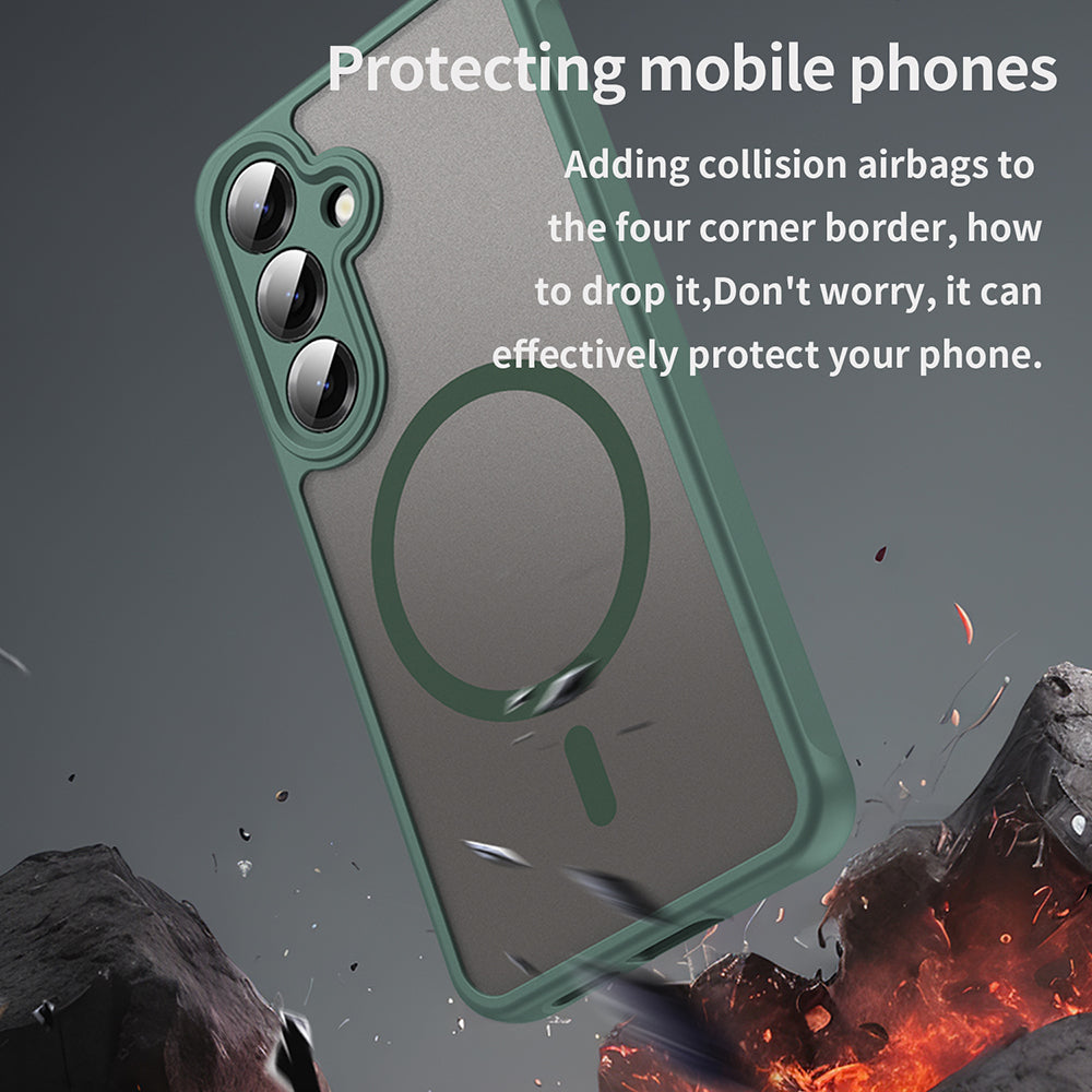 MagSafe-deksel for Samsung Galaxy S24 S921, Techsuit, HaloFrost II, Grønn