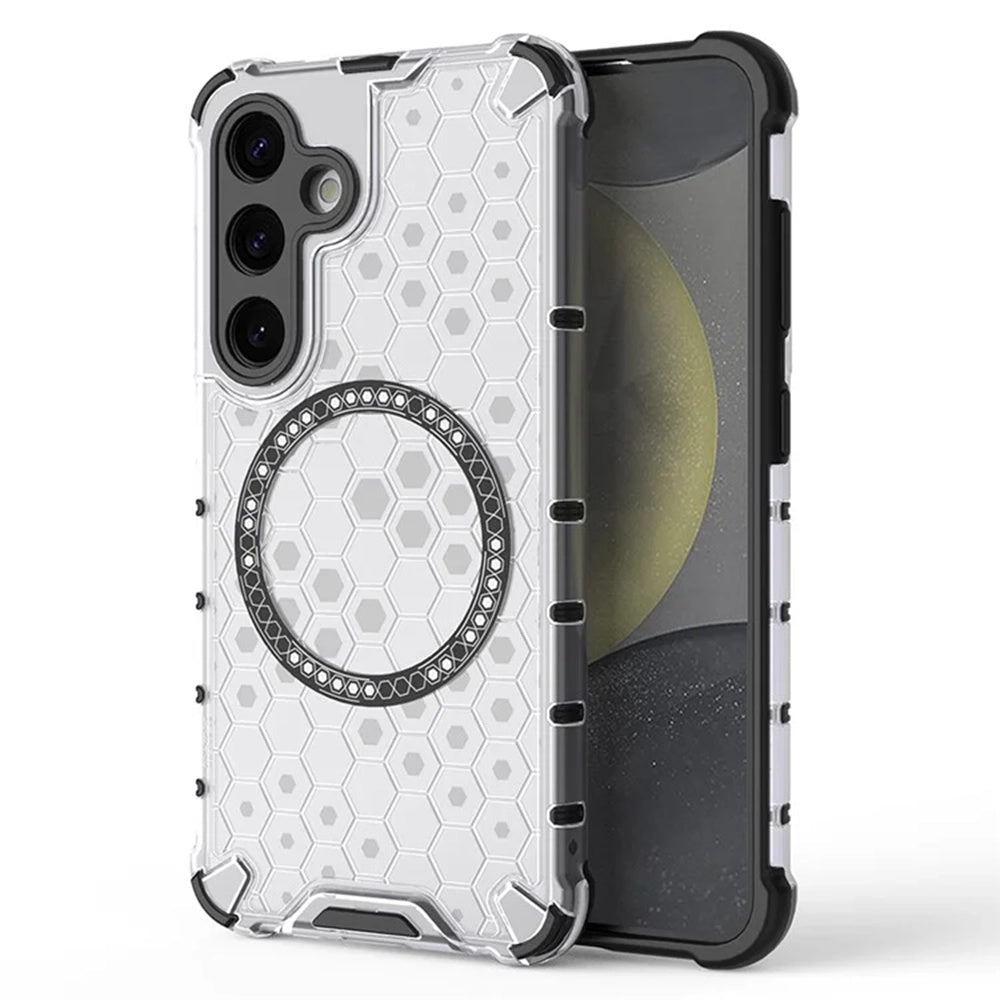 MagSafe-deksel for Samsung Galaxy S24 S921, Techsuit, HoneyComb Shield, Hvit