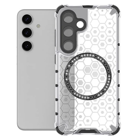 MagSafe-deksel for Samsung Galaxy S24 S921, Techsuit, HoneyComb Shield, Hvit