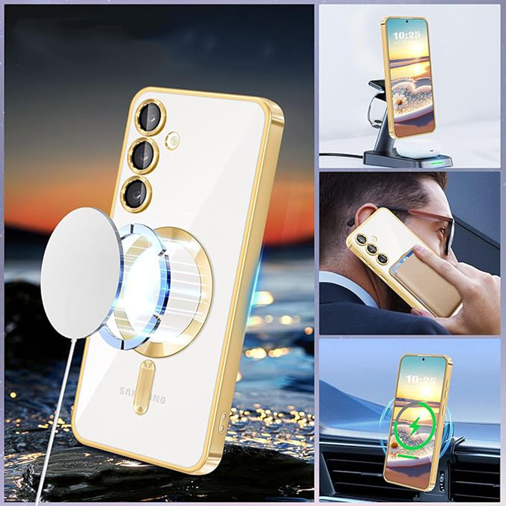 MagSafe-deksel for Samsung Galaxy S24 S921, Techsuit, Luxury Crystal, Svart