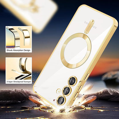 MagSafe-deksel for Samsung Galaxy S24 S921, Techsuit, Luxury Crystal, Rosa
