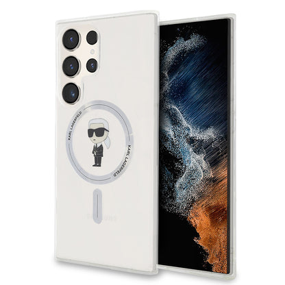 MagSafe-deksel for Samsung Galaxy S24 Ultra S928, Karl Lagerfeld, IML Ikonik Karl, Gjennomsiktig