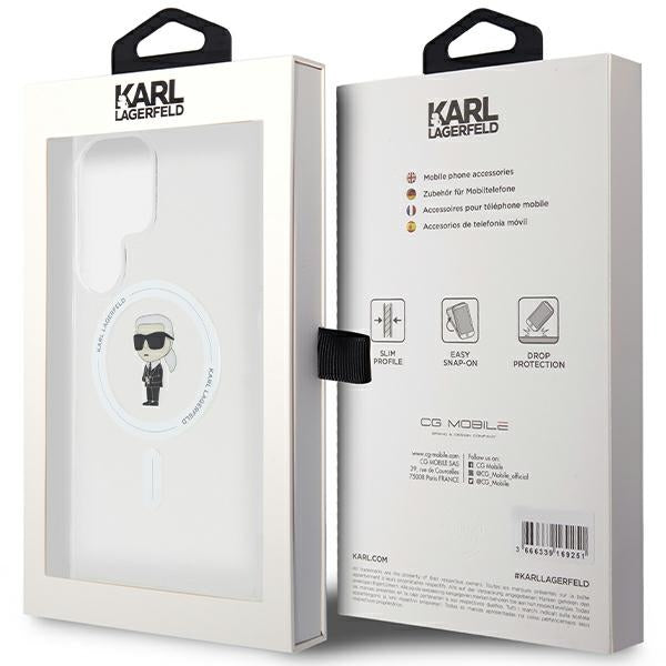 MagSafe-deksel for Samsung Galaxy S24 Ultra S928, Karl Lagerfeld, IML Ikonik Karl, Gjennomsiktig