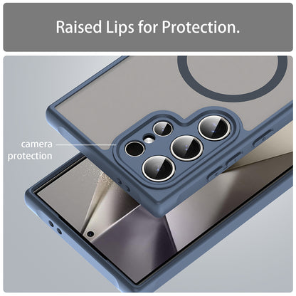 MagSafe-deksel for Samsung Galaxy S24 Ultra S928, Techsuit, HaloFrost II, Marineblå