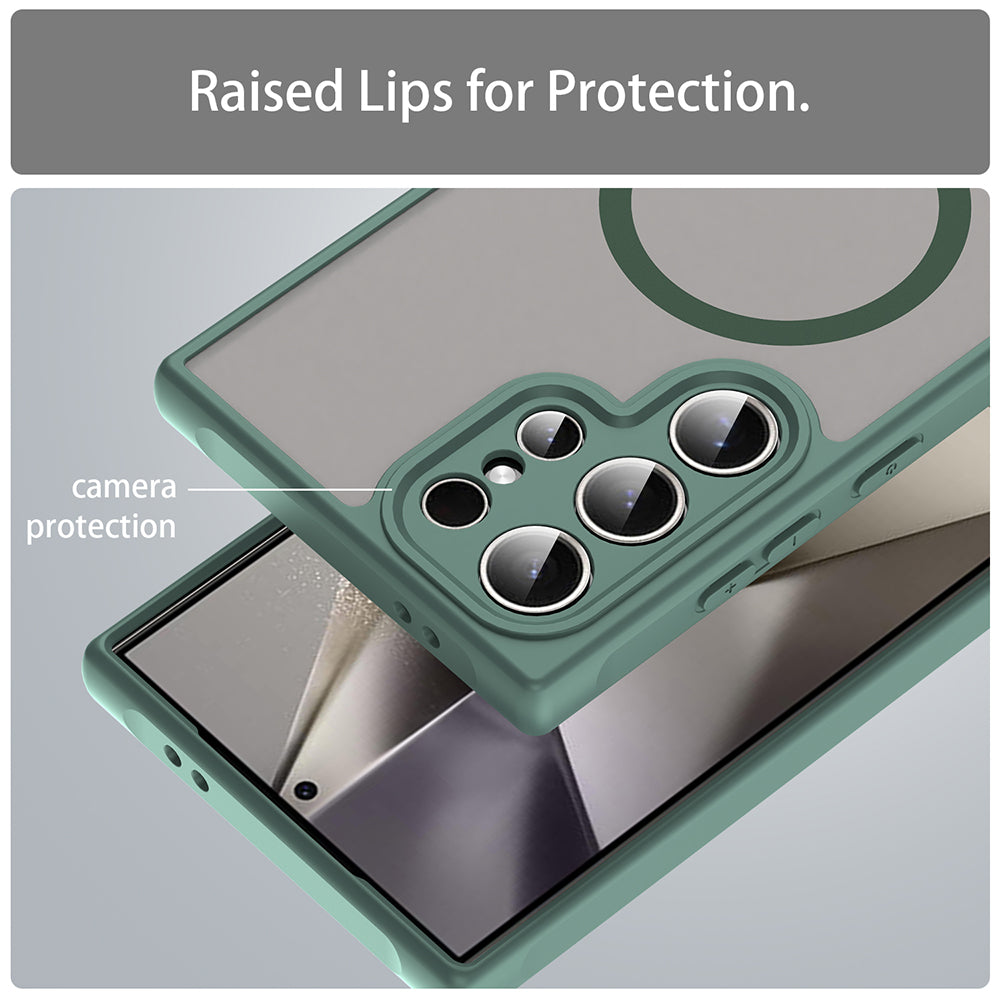 MagSafe-deksel for Samsung Galaxy S24 Ultra S928, Techsuit, HaloFrost II, Grønn