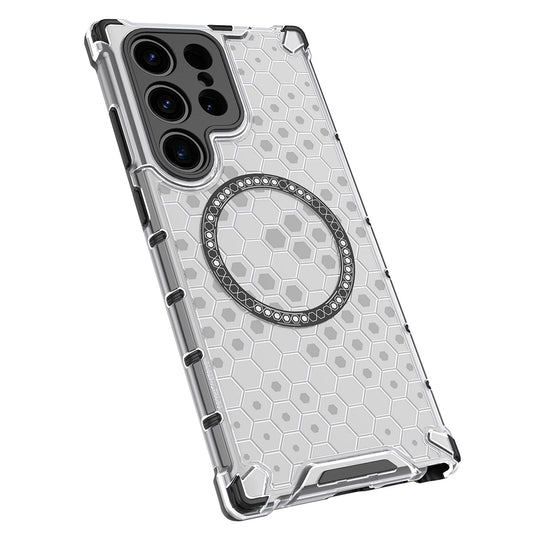 MagSafe-deksel for Samsung Galaxy S24 Ultra S928, Techsuit, HoneyComb Shield, Hvit