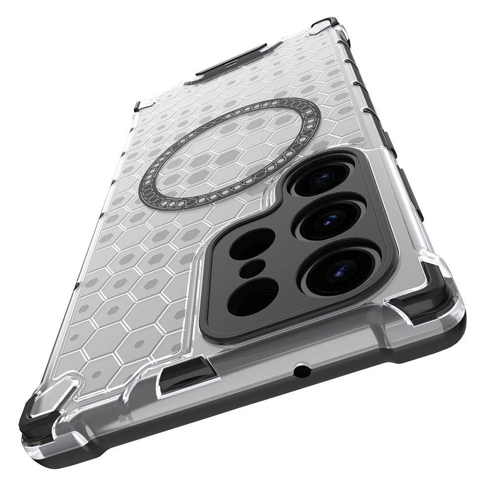 MagSafe-deksel for Samsung Galaxy S24 Ultra S928, Techsuit, HoneyComb Shield, Hvit