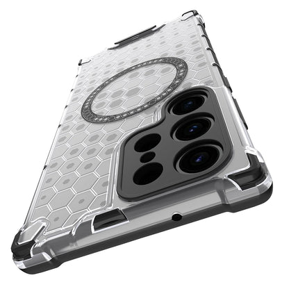 MagSafe-deksel for Samsung Galaxy S24 Ultra S928, Techsuit, HoneyComb Shield, Hvit