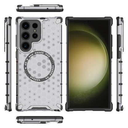 MagSafe-deksel for Samsung Galaxy S24 Ultra S928, Techsuit, HoneyComb Shield, Hvit