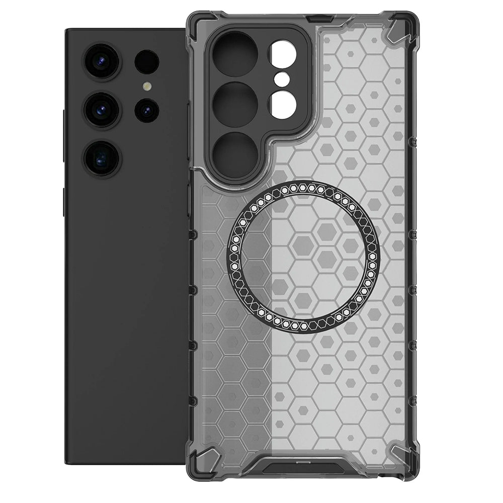 MagSafe-deksel for Samsung Galaxy S24 Ultra S928, Techsuit, HoneyComb Shield, Svart