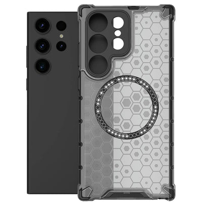 MagSafe-deksel for Samsung Galaxy S24 Ultra S928, Techsuit, HoneyComb Shield, Svart