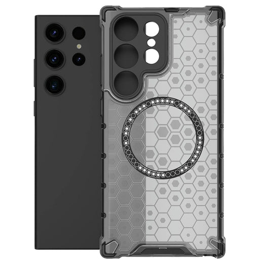 MagSafe-deksel for Samsung Galaxy S24 Ultra S928, Techsuit, HoneyComb Shield, Svart