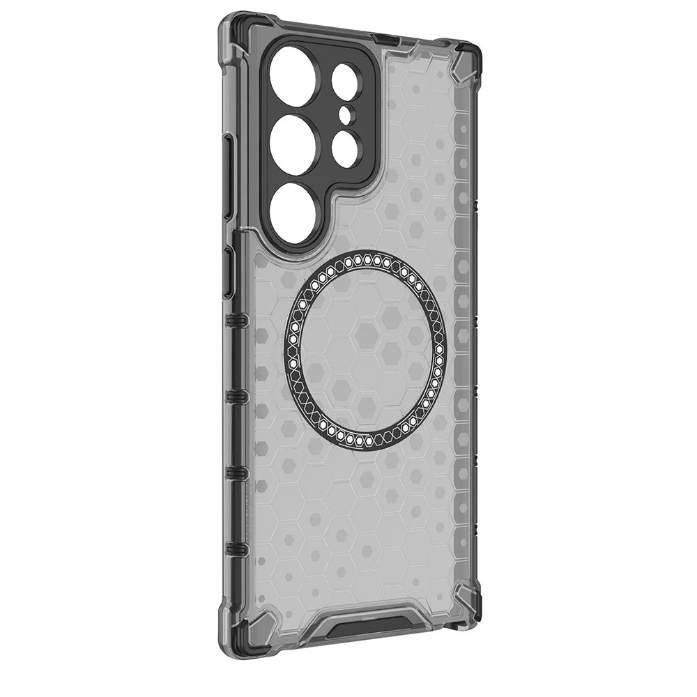 MagSafe-deksel for Samsung Galaxy S24 Ultra S928, Techsuit, HoneyComb Shield, Svart