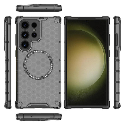 MagSafe-deksel for Samsung Galaxy S24 Ultra S928, Techsuit, HoneyComb Shield, Svart