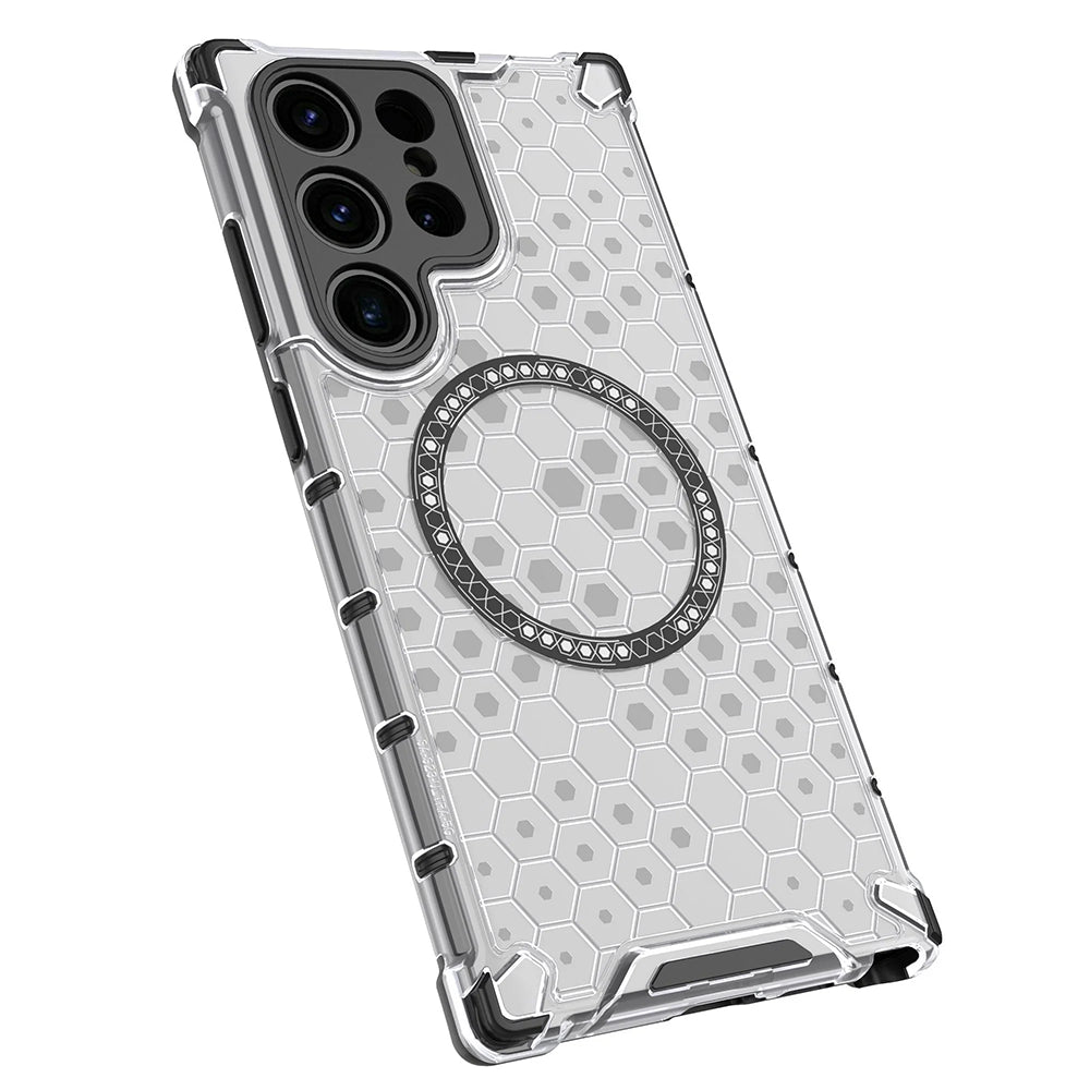 MagSafe-deksel for Samsung Galaxy S24 Ultra S928, Techsuit, HoneyComb Shield, Svart
