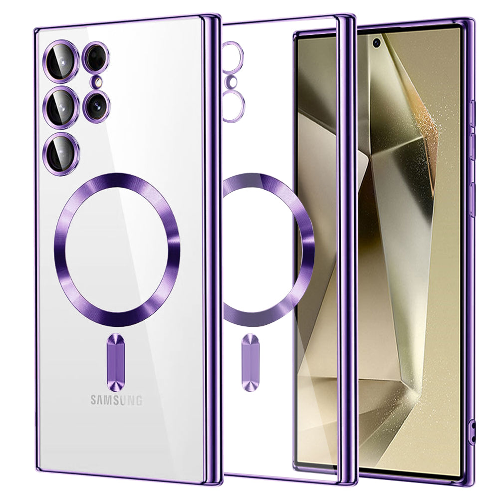 MagSafe-deksel for Samsung Galaxy S24 Ultra S928, Techsuit, Luxury Crystal, Lys lilla