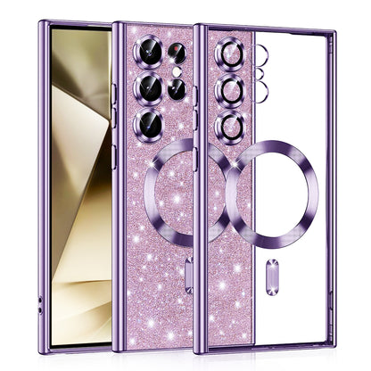 MagSafe-deksel for Samsung Galaxy S24 Ultra S928, Techsuit, Luxury Glitter, Lys lilla