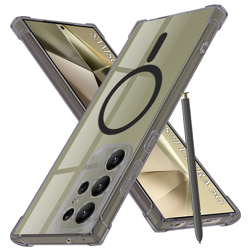 MagSafe-deksel for Samsung Galaxy S24 Ultra S928, Techsuit, støtsikker klar, røykfarget