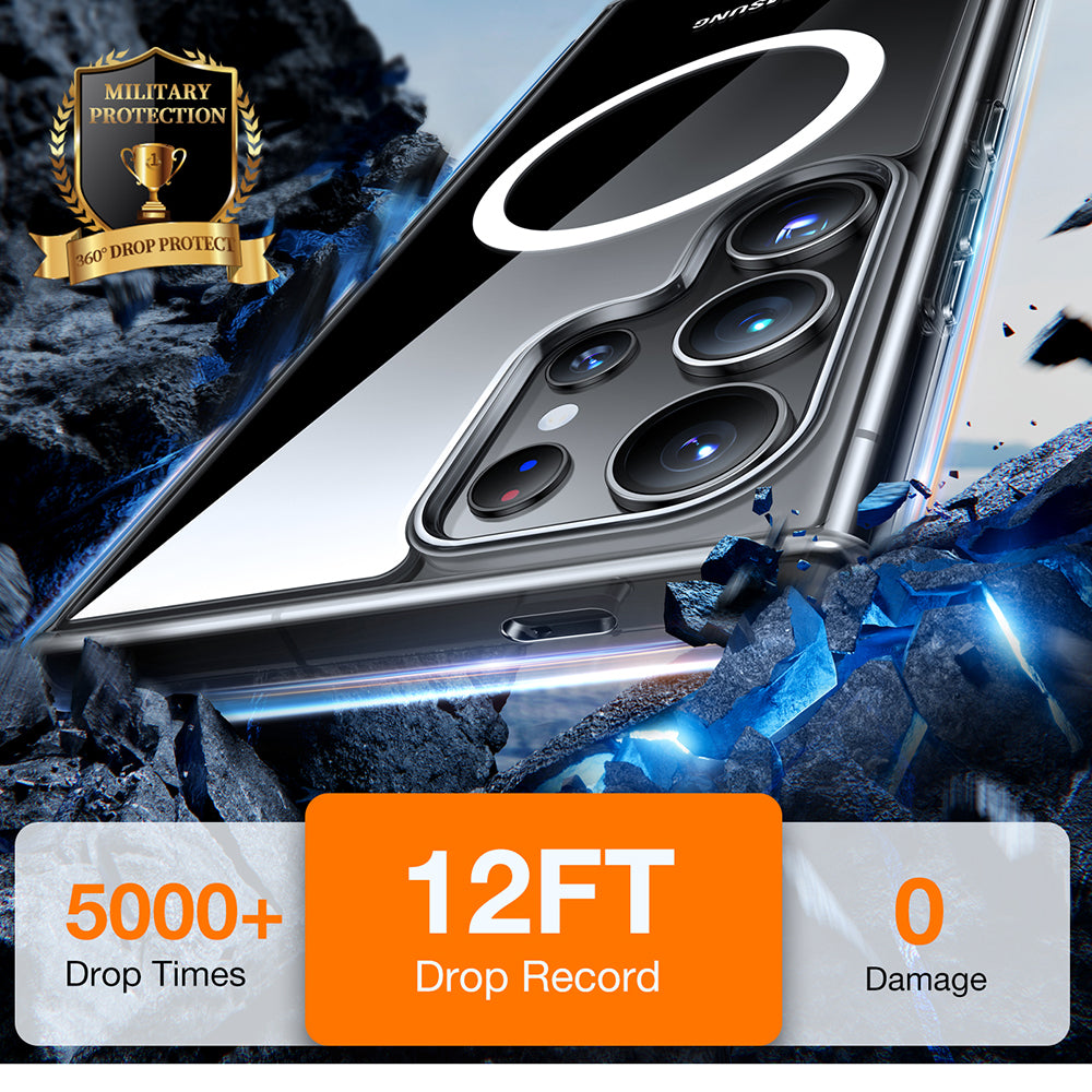 MagSafe-deksel for Samsung Galaxy S24 Ultra S928, Torras, Diamond, Gjennomsiktig