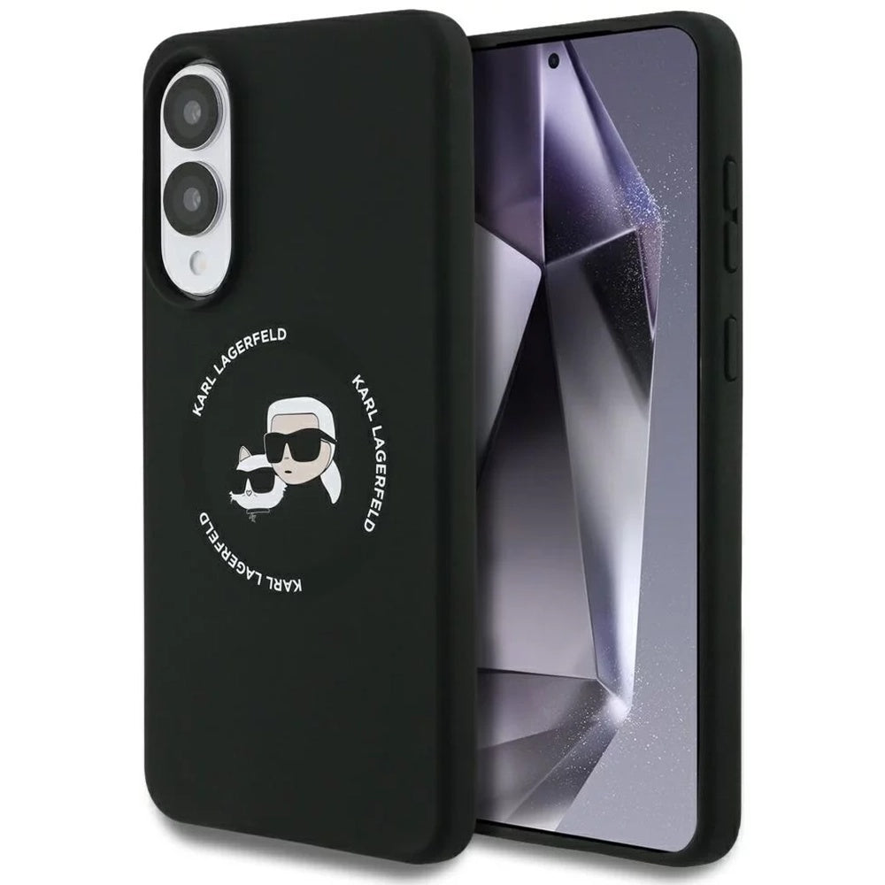 MagSafe-deksel for Samsung Galaxy S25 Edge S937, Karl Lagerfeld, Silicone Double Heads, Svart