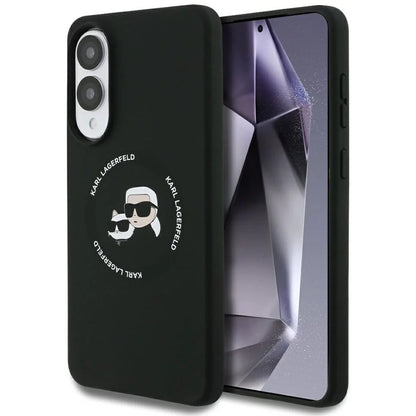 MagSafe-deksel for Samsung Galaxy S25 Edge S937, Karl Lagerfeld, Silicone Double Heads, Svart
