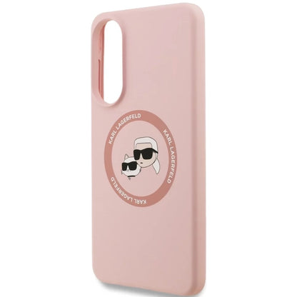 MagSafe-deksel for Samsung Galaxy S25 Edge S937, Karl Lagerfeld, Silicone Double Heads, Rosa