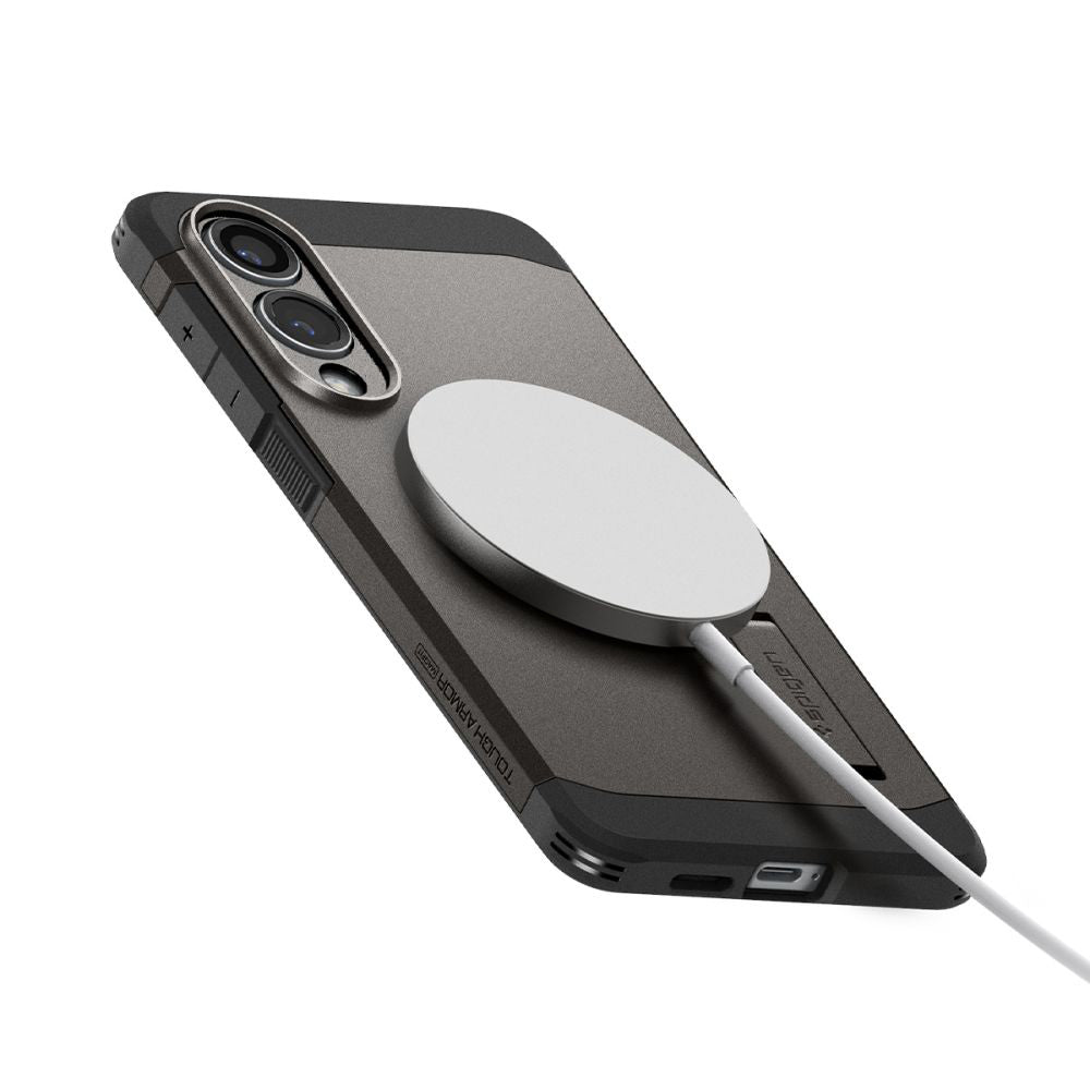 MagSafe-deksel for Samsung Galaxy S25 Edge S937, Spigen, Tough Armor, Grå ACS09423