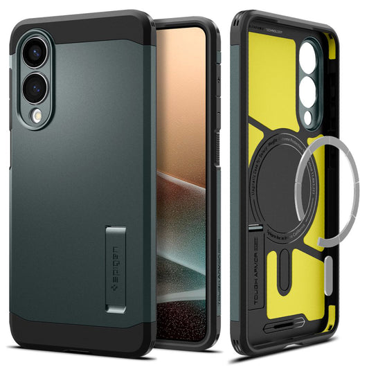 MagSafe-deksel for Samsung Galaxy S25 Edge S937, Spigen, Tough Armor, Grønn ACS09424