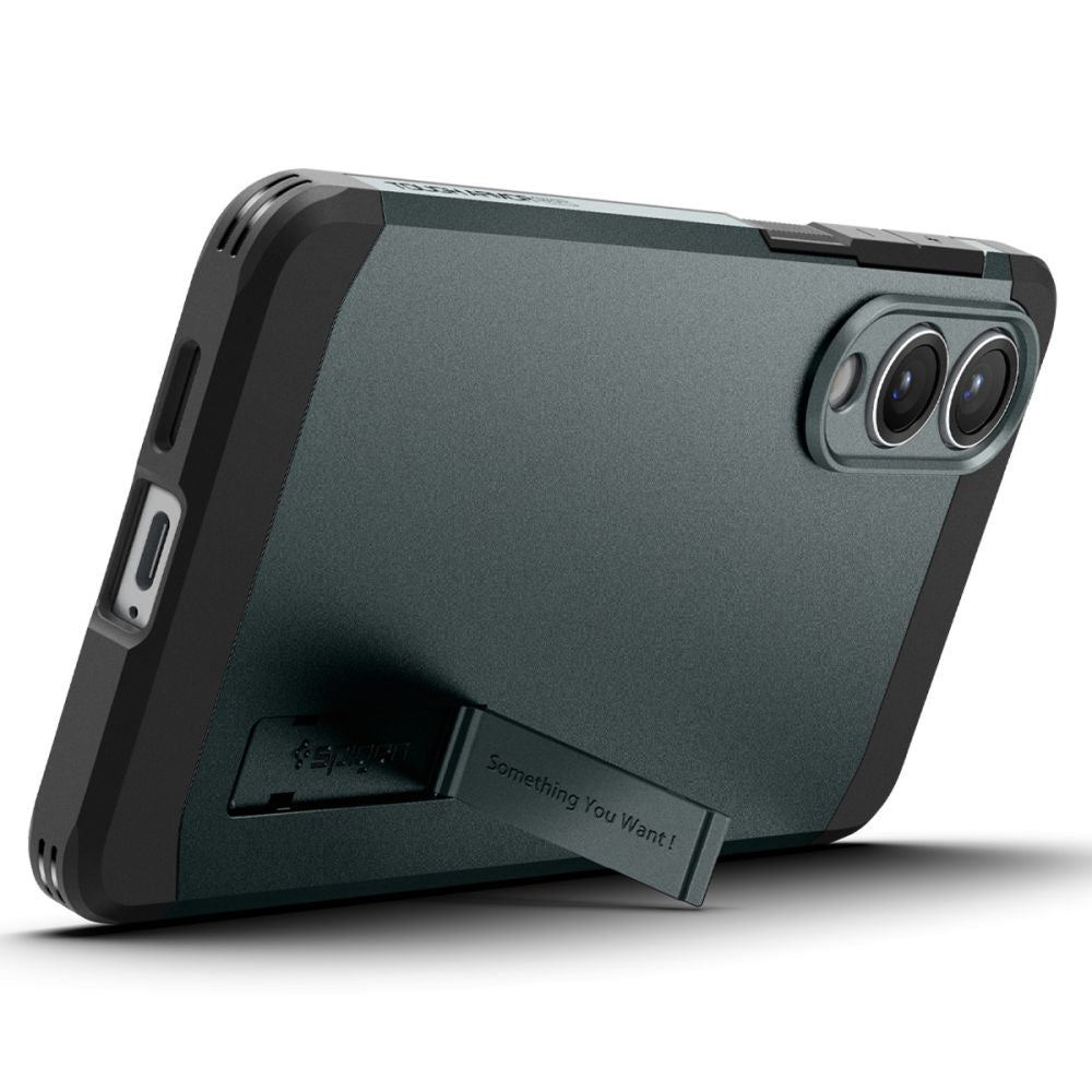 MagSafe-deksel for Samsung Galaxy S25 Edge S937, Spigen, Tough Armor, Grønn ACS09424